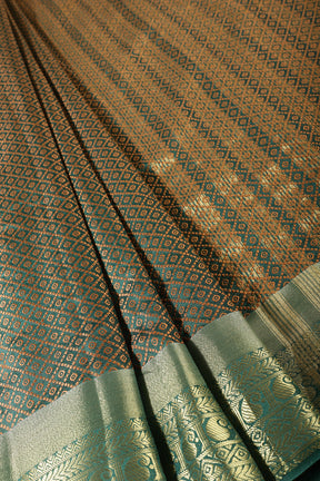 Bottle Green Color Zari & Resham Weaving Silk Saree