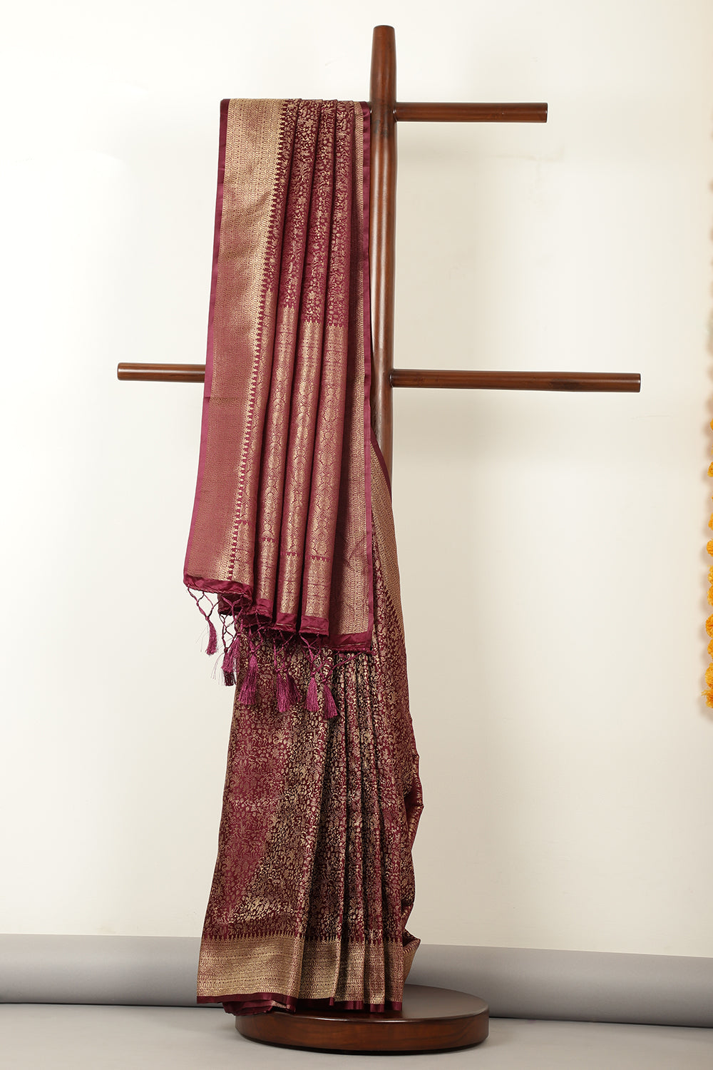 Wine Zari Woven Soft Silk Saree