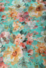 Turquoise Color Floral Printed Chiffon Saree