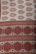 Grey Cotton Silk Printed Saree