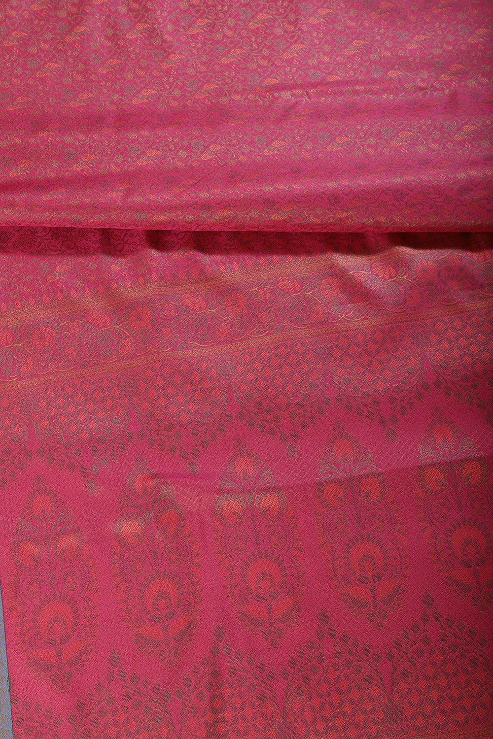 Rani Color Cotton Silk Resham & Zari Woven Saree
