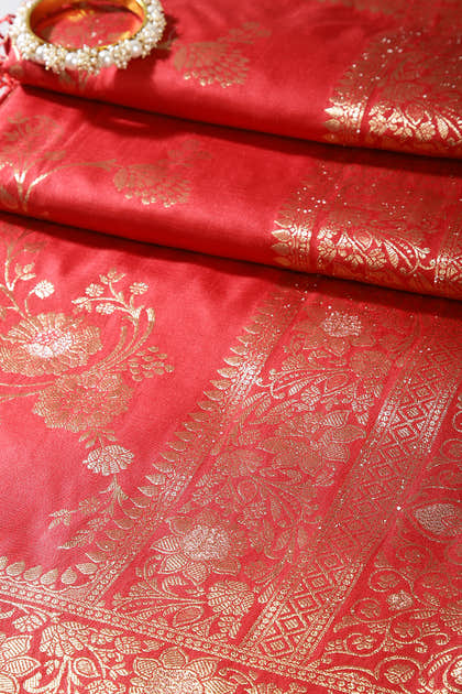 Red Color Art Silk Zari Woven Saree