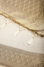 Cream Colour Silk Woven Saree