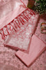 Pink Zari Floral Woven Unstitched Suit Fabric