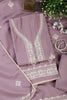 Mauve Muslin Resham Embroidered Unstitched Suit Material