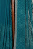 Teal Green Color Georgette Resham Floral Jal Woven And Swarovski Work Saree