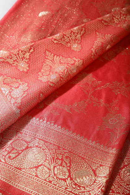 Maroon Color Zari Woven South Silk Saree