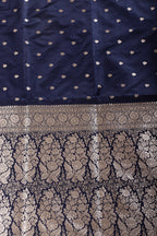 Navy Blue Banarsi Silk Zari Woven Saree