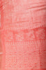 Light Peach Block Printed Cotton Silk Saree