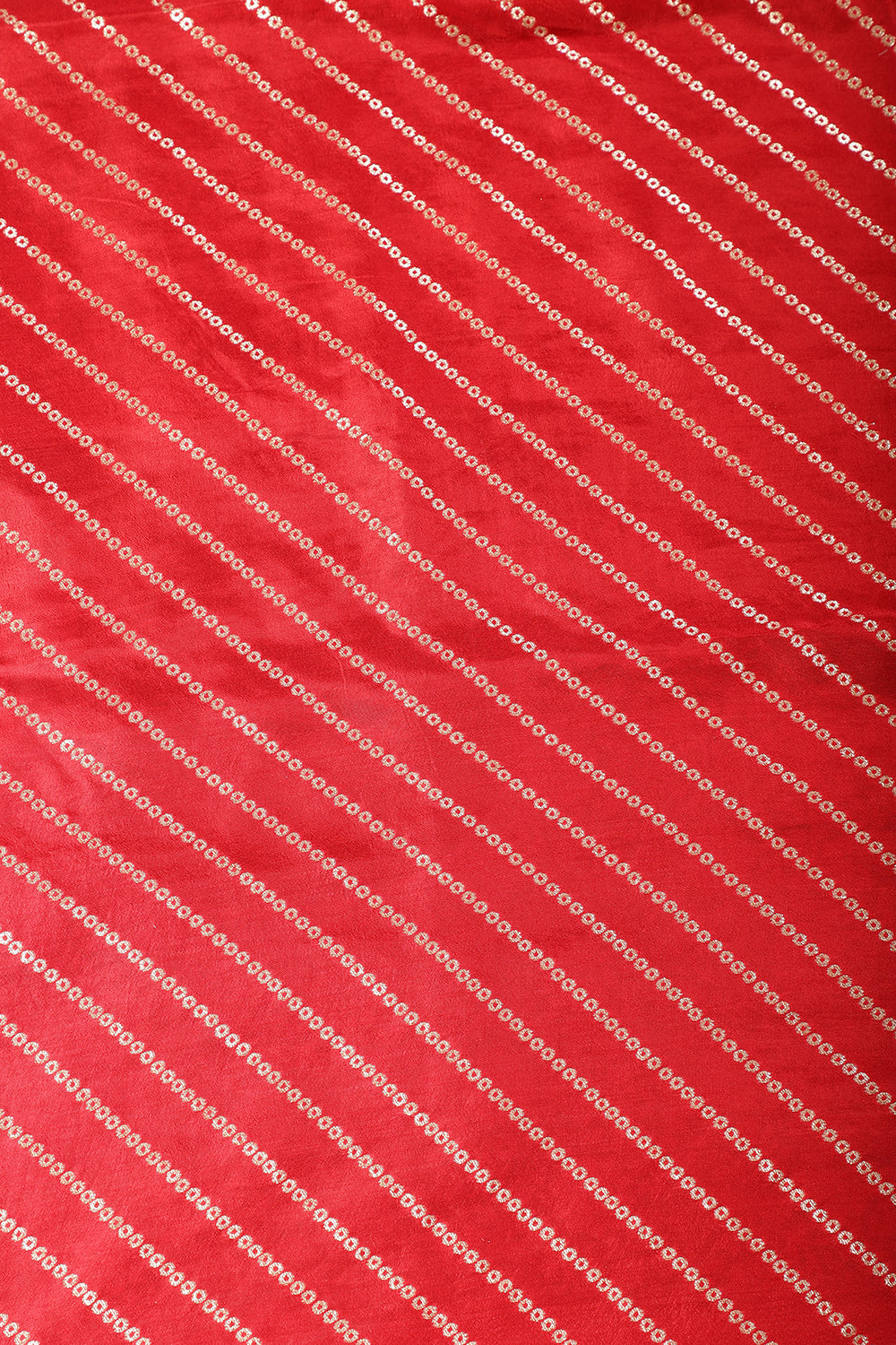 Red Modal Silk Saree with Zari Pinstripes