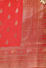 Corel Red Color Mulberry Silk Woven Saree