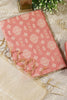 Peach Chanderi Cotton Woven Unstitched Suit