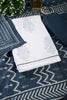 White & Indigo Color Cotton Printed Unstitched Suit