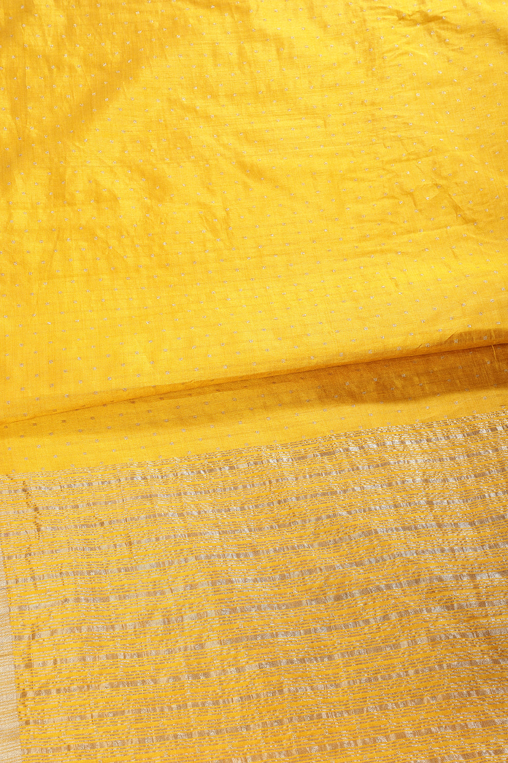 Yellow Zari Woven Silk Saree