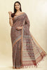 Maroon Cotton Silk Floral Boota Printed Saree