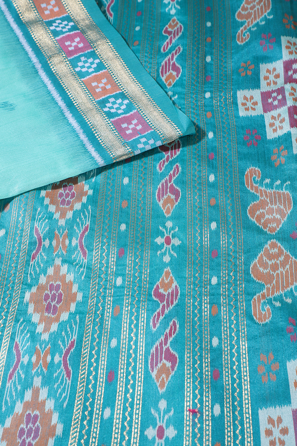 Mint Green Tussar Silk Reham Woven Saree