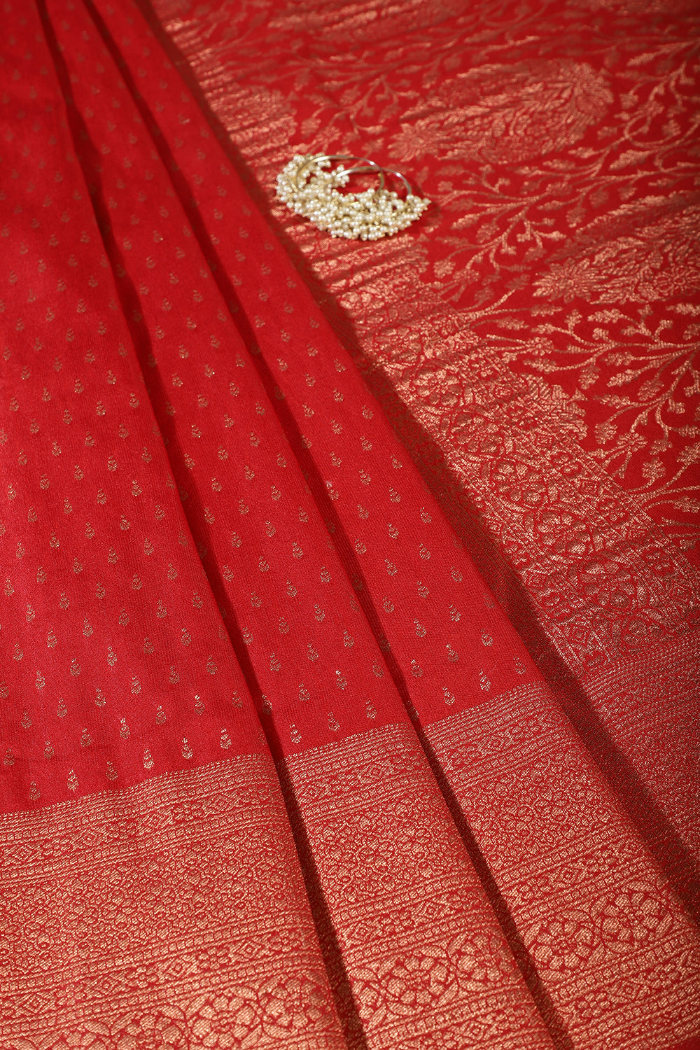 Red Colour Silk Zari Woven Saree