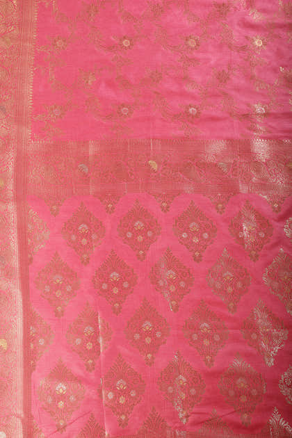 Pink Zari Woven South Silk Saree