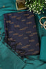 Navy Chanderi Silk Woven Unstitched Suit