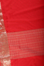 Red Chinon Crepe Swaroski Work Saree