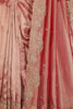 Rani Copper Color Pure Tissue Handloom Saree with Sequence & Zardozi Handwork