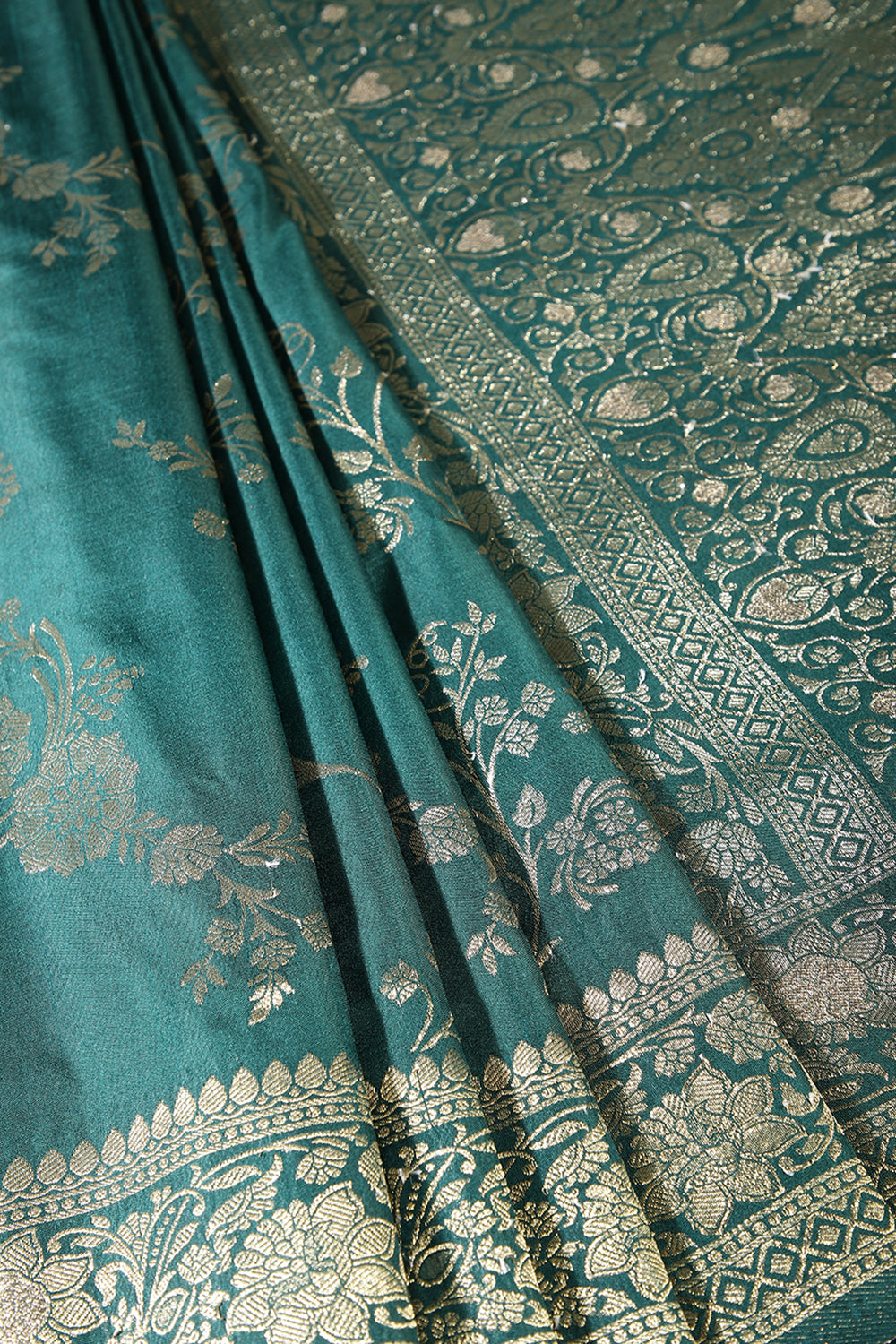 Bottle Green Color Art Silk Zari Woven Saree