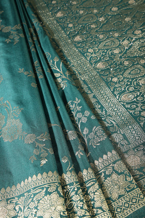 Bottle Green Color Art Silk Zari Woven Saree