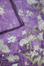 Purple Tussar Silk Floral Printed Saree