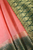 Light Peach & Green Ombré  Silk Zari Woven Saree