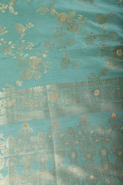 Sea Green Color Art Silk Zari Woven Saree