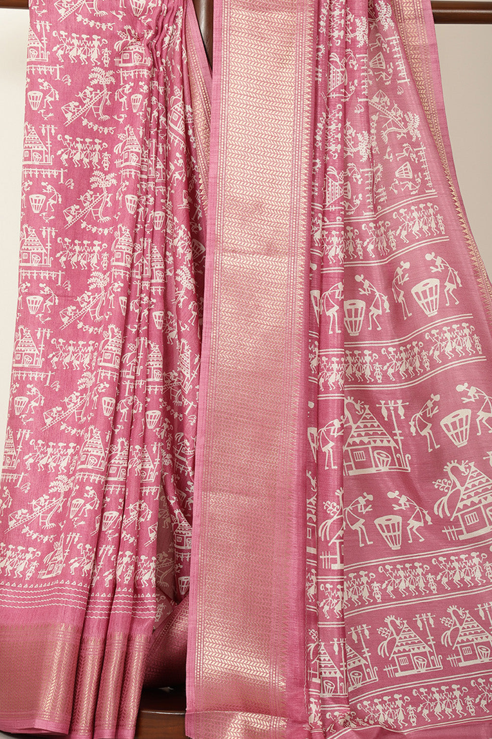 Light Mauve Cotton Silk Printed Saree