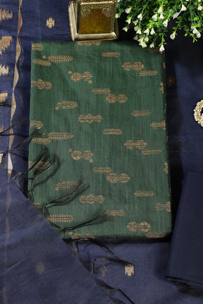 Green Chanderi Silk Woven Unstitched Suit
