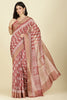 Light Maroon Cotton Silk Boota Printed And Zari Woven Saree