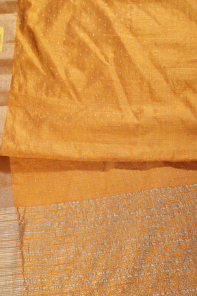 Mustard Zari Woven Silk Saree