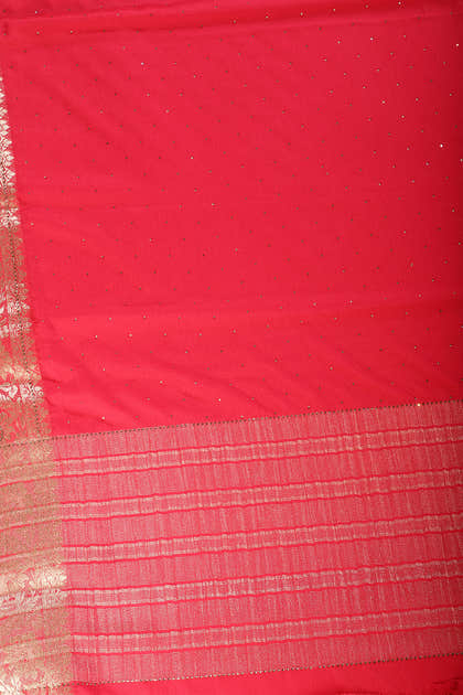 Rani Chinon Crepe Swaroski Work Saree