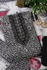 Black & White Rayon Cotton Printed & Neck Embroidered Unstitched Suit