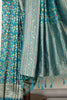 Teal Silk Zari & Resham Woven Saree