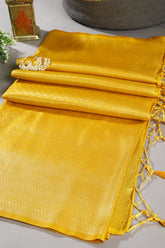 Mustard Color Zari Woven South Silk Saree