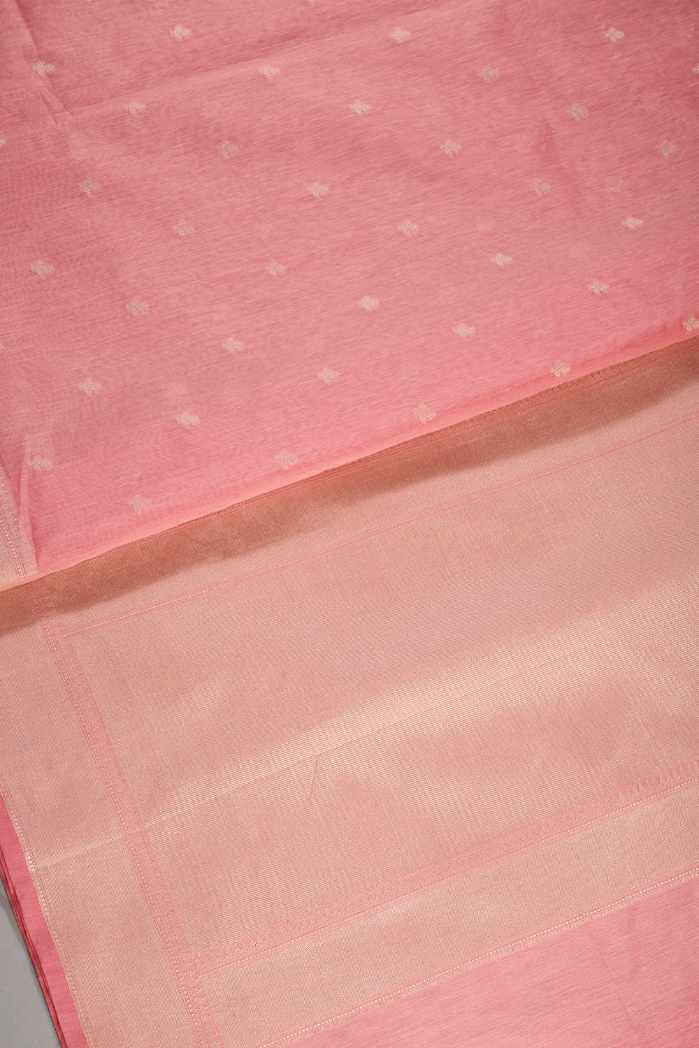 Baby Pink Color Cotton Woven Saree