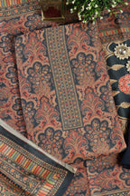 Blue Colour Pashmina Digital Printed Unstitched Suit Fabric