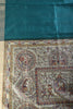 Teal Green Cotton Silk Madhubani Print Saree