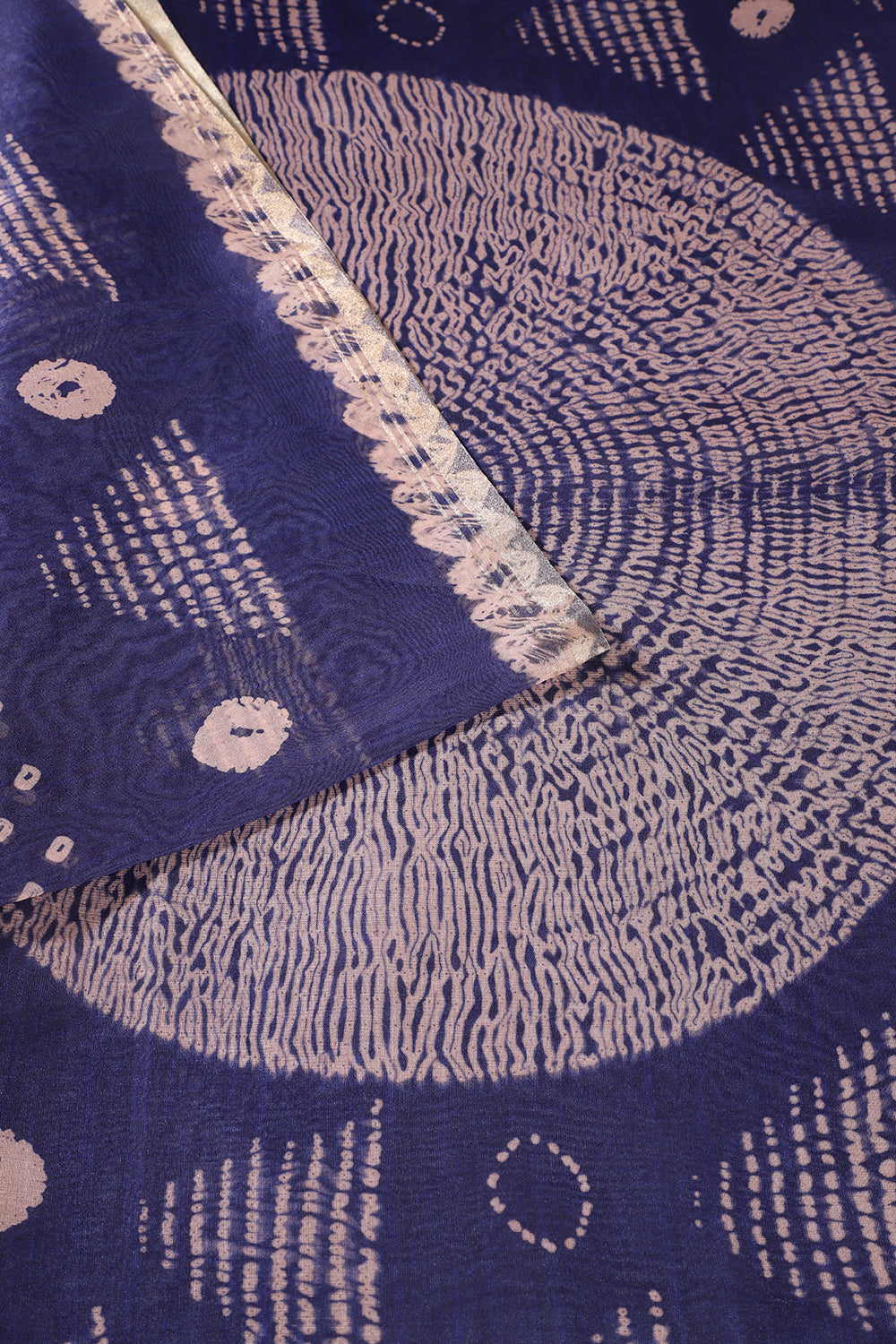 Navy Organza Silk Printed Saree