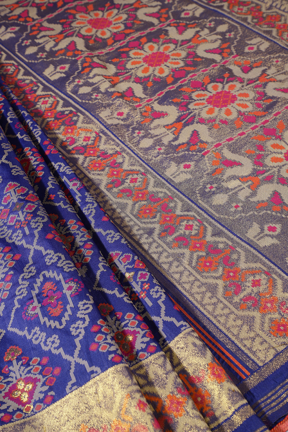 Navy Silk Patola Woven Saree