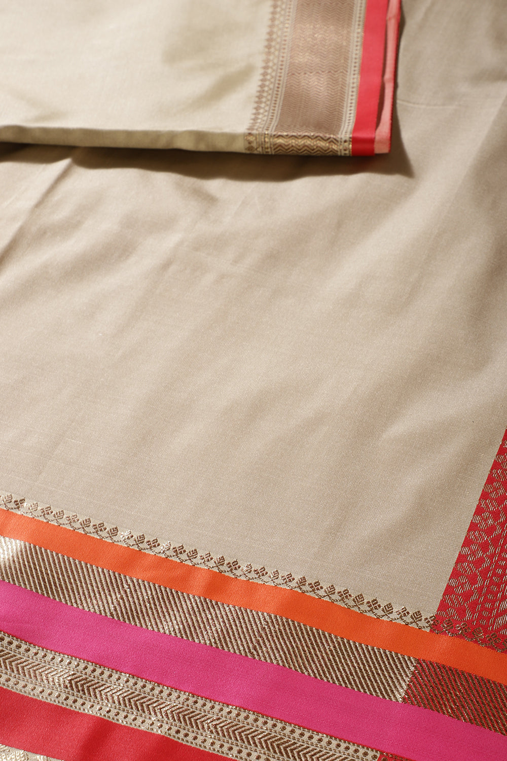Fawn Color Zari Woven Art Silk Saree