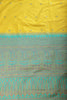 Lemon Yellow & Teal Green Silk Resham And Zari Woven Saree