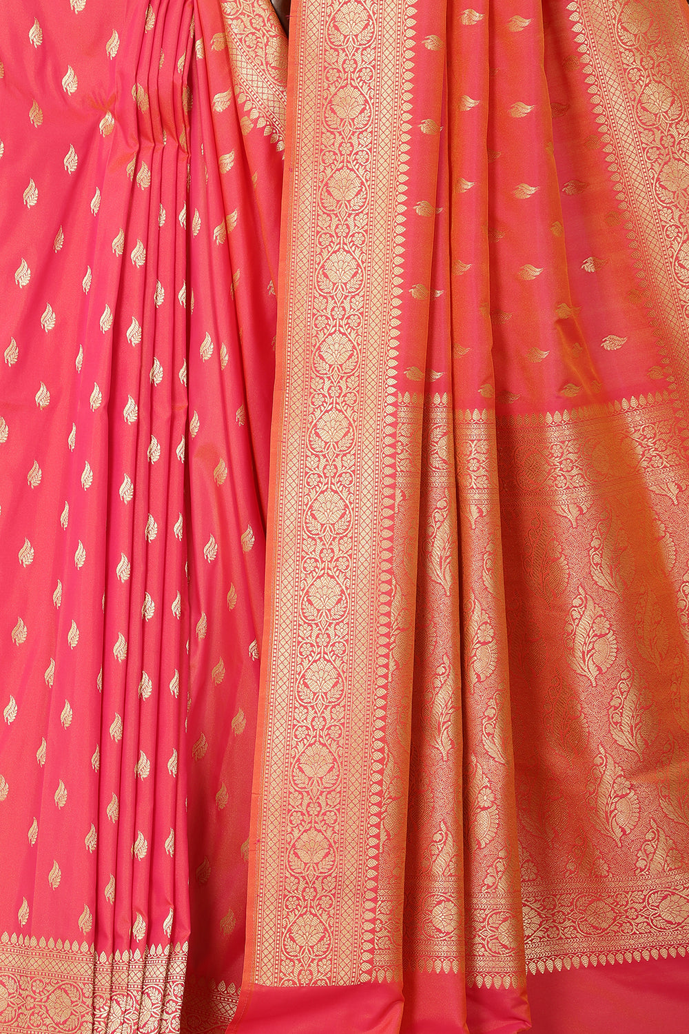 Coral Banarasi Woven SIlk Saree