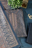 Navy Pashmina Printed And Neck Embroidered Unstitched Suit Material
