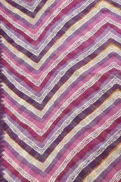 Purple Chiffon Lehariya Printed Saree