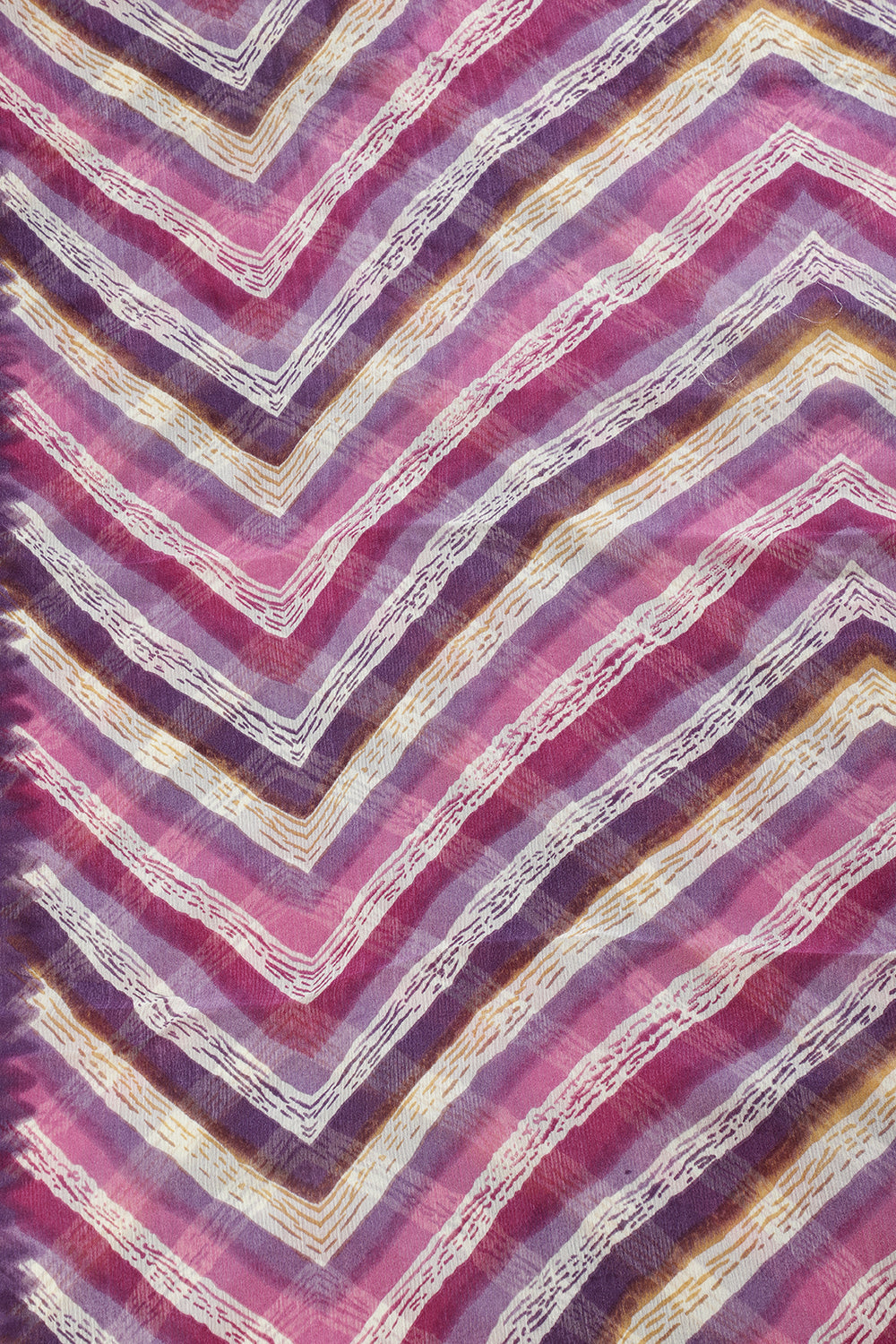 Purple Chiffon Lehariya Printed Saree