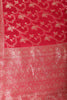 Cardinal Red Banarasi Silk Zari Floral Zaal Woven Saree